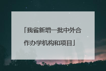 我省新增一批中外合作办学机构和项目