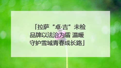 拉萨“卓·吉”未检品牌以法治为盾 温暖守护雪域青春成长路