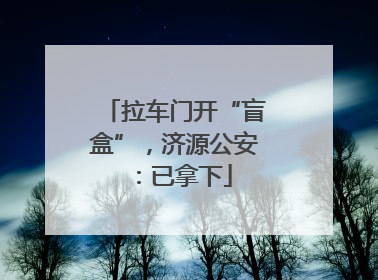 拉车门开“盲盒”，济源公安：已拿下