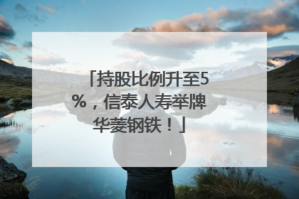 持股比例升至5%，信泰人寿举牌华菱钢铁！