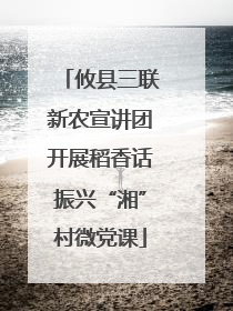 攸县三联新农宣讲团开展稻香话振兴“湘”村微党课