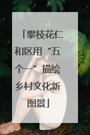 攀枝花仁和区用“五个一”描绘乡村文化新图景