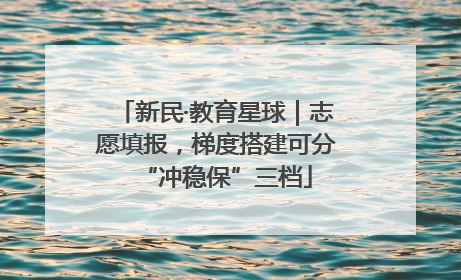 新民·教育星球｜志愿填报，梯度搭建可分“冲稳保”三档