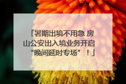 暑期出境不用急 房山公安出入境业务开启“晚间延时专场”！