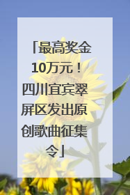 最高奖金10万元！四川宜宾翠屏区发出原创歌曲征集令