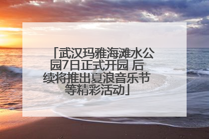 武汉玛雅海滩水公园7日正式开园 后续将推出夏浪音乐节等精彩活动