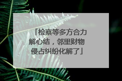 检察等多方合力解心结，邻里财物侵占纠纷化解了