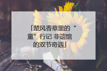 楚风香草里的“童”行记 非遗馆的双节奇遇
