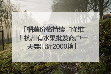榴莲价格持续“降维”！杭州有水果批发商户一天卖出近2000箱