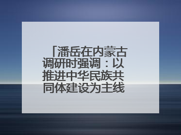 潘岳在内蒙古调研时强调：以推进中华民族共同体建设为主线推动边疆民族地区高质量发展