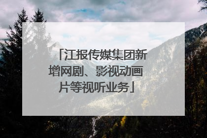 江报传媒集团新增网剧、影视动画片等视听业务