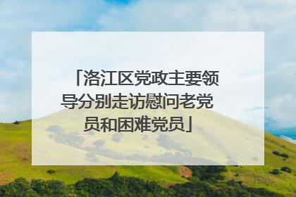 洛江区党政主要领导分别走访慰问老党员和困难党员