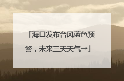 海口发布台风蓝色预警，未来三天天气→