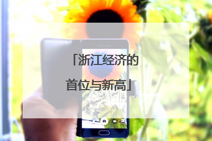 浙江经济的首位与新高