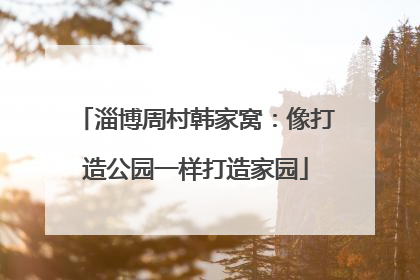 淄博周村韩家窝：像打造公园一样打造家园