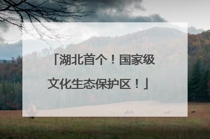 湖北首个！国家级文化生态保护区！