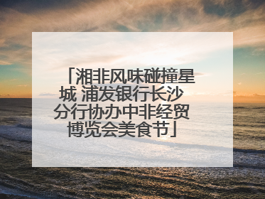湘非风味碰撞星城 浦发银行长沙分行协办中非经贸博览会美食节
