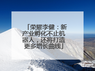 荣耀李健：新产业孵化不止机器人，还将打造更多增长曲线
