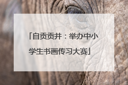 自贡贡井：举办中小学生书画传习大赛