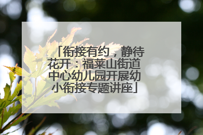 衔接有约，静待花开：福莱山街道中心幼儿园开展幼小衔接专题讲座
