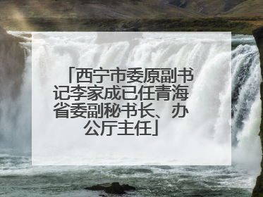 西宁市委原副书记李家成已任青海省委副秘书长、办公厅主任