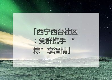 西宁西台社区：党群携手 “粽”享温情