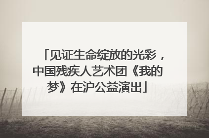见证生命绽放的光彩，中国残疾人艺术团《我的梦》在沪公益演出