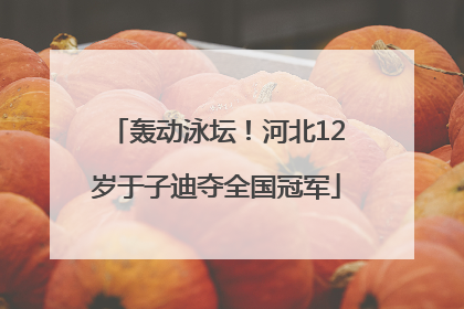 轰动泳坛！河北12岁于子迪夺全国冠军