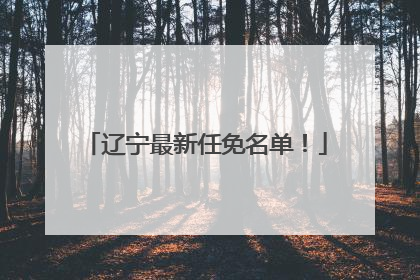 辽宁最新任免名单！