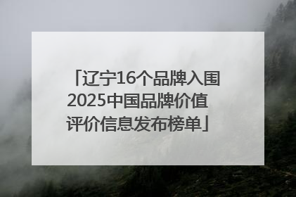 辽宁16个品牌入围2025中国品牌价值评价信息发布榜单
