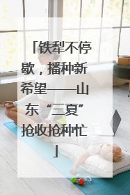 铁犁不停歇，播种新希望——山东“三夏”抢收抢种忙