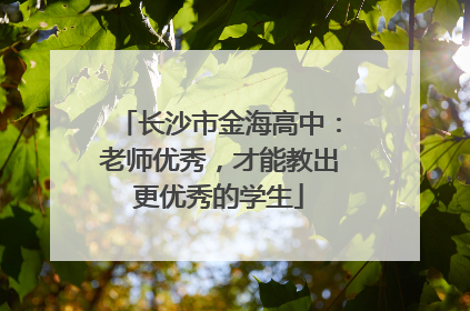 长沙市金海高中：老师优秀，才能教出更优秀的学生