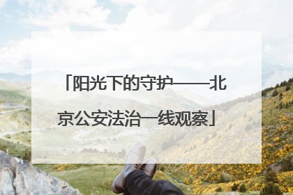 阳光下的守护——北京公安法治一线观察