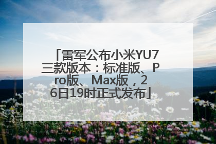 雷军公布小米YU7三款版本：标准版、Pro版、Max版，26日19时正式发布