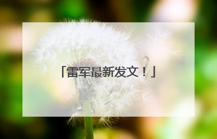 雷军最新发文！
