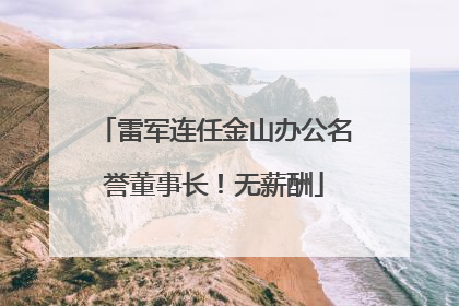 雷军连任金山办公名誉董事长！无薪酬