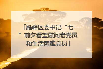 雁峰区委书记“七一”前夕看望慰问老党员和生活困难党员