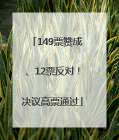 149票赞成、12票反对！决议高票通过