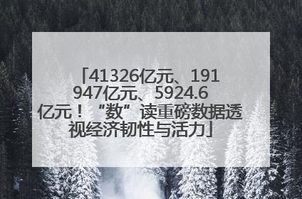 41326亿元、191947亿元、5924.6亿元！“数”读重磅数据透视经济韧性与活力
