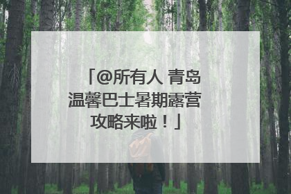 @所有人 青岛温馨巴士暑期露营攻略来啦！